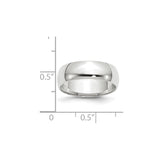 14k White Gold 6mm Lightweight Half Round Wedding Band Size 10.5