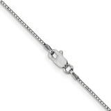 14K White Gold 26 inch .9mm Box with Lobster Clasp Chain