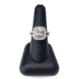 14kt Baguette Double Halo ring