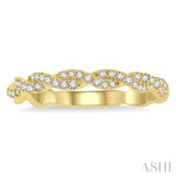 1/4 Ctw Entwined Round Cut Diamond Stackable Twist Band in 14K Yellow Gold