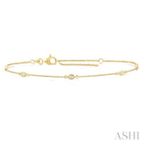 .25CTMQDM STATION BRACELET YG 14K-G