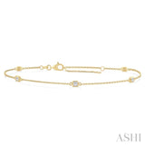 .25CTPRNDM PRN STATION BRACELET YG14K-G