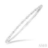 1 Ctw Marquise and Round Cut Diamond Fashion Bangle in 14K White Gold