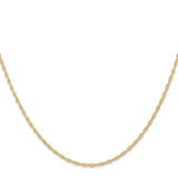 14K 20 inch Carded 1.35mm Cable Rope with Spring Ring Clasp Chain