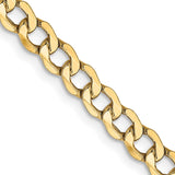 14K 24 inch 4.3mm Semi-Solid Curb with Lobster Clasp Chain