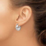 14k White Gold 7x19mm Polished Hoop Earrings