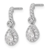 14k White Gold 5/8 carat Lab Grown Diamond VS+ F+ Complete Pear Dangle Post Earrings