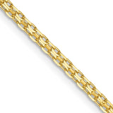 14K 18 inch 1.8mm Lightweight Flat Bismark with Lobster Clasp Chain