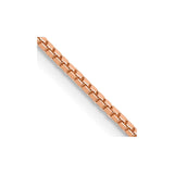 14K Rose Gold 18 inch 1mm Box Link with Lobster Clasp Chain