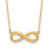 14k Polished Infinity Symbol 16.5 inch Necklace Plus 1 inch Extender