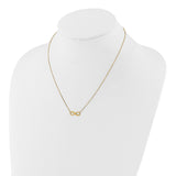 14k Polished Infinity Symbol 16.5 inch Necklace Plus 1 inch Extender
