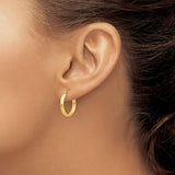 14k 2.75x18mm Polished Tube Hoop Earrings