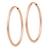 14k Rose Gold 1.50mm Polished Endless Tube Hoop Earrings