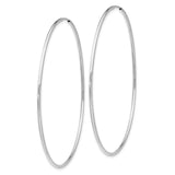 14k White Gold 1.20mm Polished Endless Tube Hoop Earrings