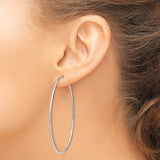 14k White Gold 1.20mm Polished Endless Tube Hoop Earrings