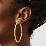 14k 3.00mm Polished Endless Tube Hoop Earrings