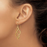 14K Twisted Swirl Dangle French Hook Earrings