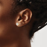 14k 6.5mm Round CZ Stud Earrings