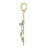 14k Two-tone Mariners Crucifix Pendant