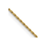 14K 18 inch 1mm Round Parisian Wheat with Lobster Clasp Chain
