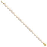 14k 6-7mm White Round Akoya Saltwater Cultured Pearl 7 inch Bracelet