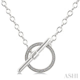 1/10 Ctw Circle Toggle Single Cut Diamond Fashion Necklace in Sterling Silver