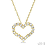 1/2 Ctw Heart Shape Round Cut Diamond Pendant With Chain in 14K Yellow Gold