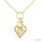 .15CTRDDM HRT LOCK CHARM PD YG 10K-G+CH*
