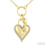 .15CTRDDM HRT LOCK CHARM PD YG 10K-G+CH*