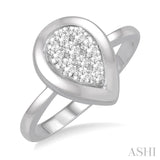 1/3 ctw Pear Shape Diamond Lovebright Ring in 14K White Gold