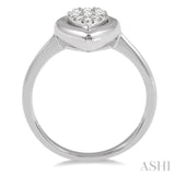 1/3 ctw Pear Shape Diamond Lovebright Ring in 14K White Gold