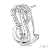 1/20 Ctw Single Cut Diamond Earrings in Sterling Silver