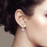 1/20 Ctw Heart Shape Single Cut Diamond Earrings in Sterling Silver