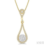 3/4 Ctw Diamond Lovebright Pendant in 14K Yellow and White Gold with Chain