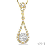 3/4 Ctw Diamond Lovebright Pendant in 14K Yellow and White Gold with Chain
