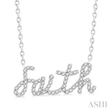 1/5 Ctw 'faith' Script Name Single Cut Diamond Necklace in 10K White Gold
