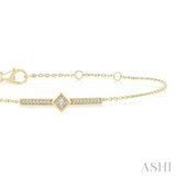 1/10 Ctw Round Cut Diamond Horizontal Bar Fashion Chain Bracelet in 10K Yellow Gold