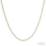 2 5/8 Ctw Round Cut Diamond Paperclip Chain Tennis Necklace in 14K Yellow Gold
