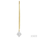 1/3 Ctw Cushion Shape Lovebright Round Cut Diamond Earring in 14K Yellow & White Gold