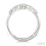 1/2 Ctw Pear, Marquise and Round Cut Diamond Insert Ring in 14K White Gold