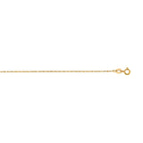 14K Yellow Gold .8mm Machine Rope 18 Chain (Carded) with Spring Ring Lock