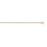 14K Yellow Gold .95mm Machine Rope 18 Chain (Carded) with Spring Ring Lock