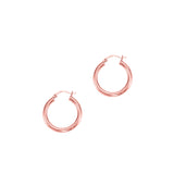 14K Rose Gold 3x25mm Hoop Earring