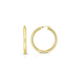 14K Yellow Gold 4x25mm Hoop Earring
