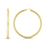 14K Yellow Gold 3x50mm Hoop Earring