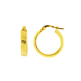 14K Yellow Gold Polished Greek Key Exterior Hoop Earring