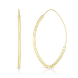 14K Yellow Gold Small Polished Marquise Fashion Hoop Earring
