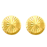 14K Yellow Gold Large Diamond Cut Burst Post Earring