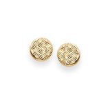 14K Yellow Gold Round Diamond Cut Post Earring
