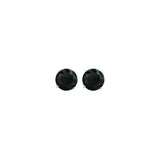 14K White Gold 6mm Black CZ Stud Earring